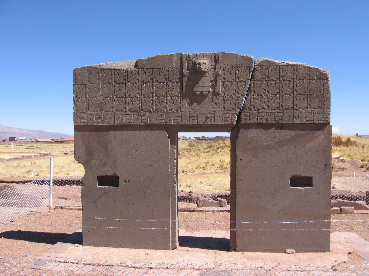 The Gateway of the Sun at Tiwanaku, carved from a single stone block